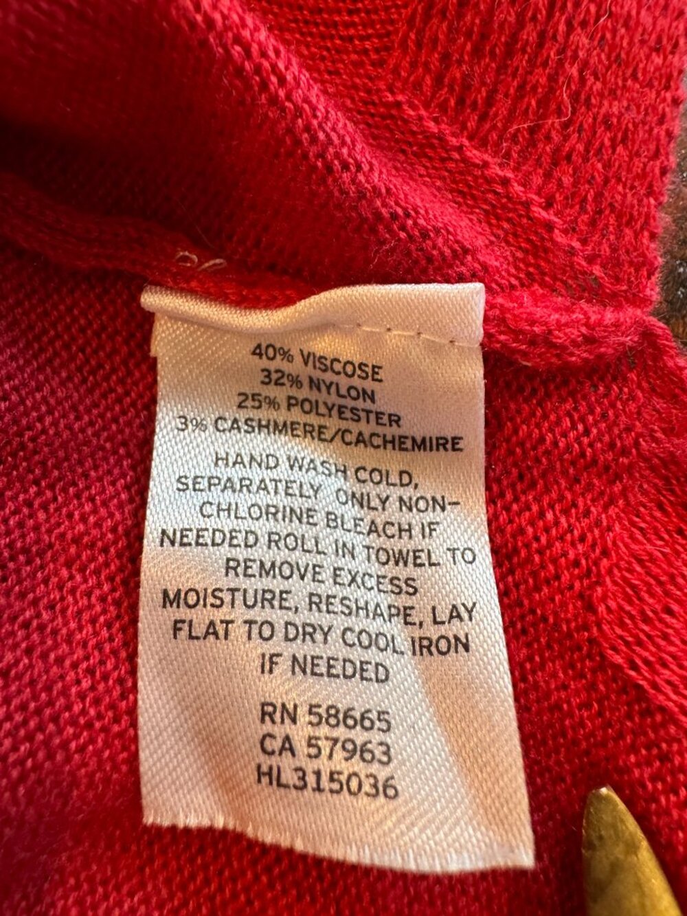 TROUVÉ Red Cashmere Blend Zip V-Neck Tunic Sweater XL EUC - Picture 5 of 10